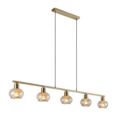 Telbix Marbell 5 Light Pendant Antique Brass