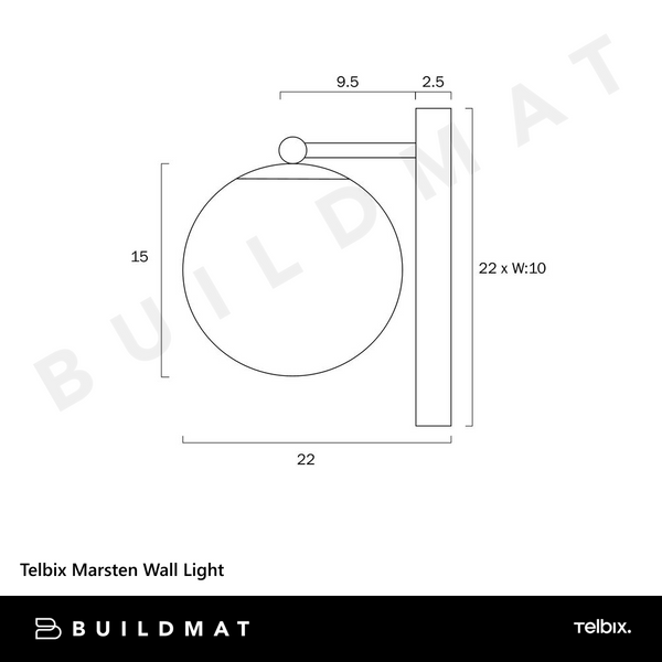 Telbix Marsten Wall Light Black