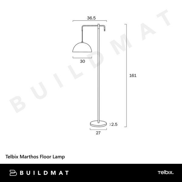 Telbix Marthos Floor Lamp Black Antique Gold