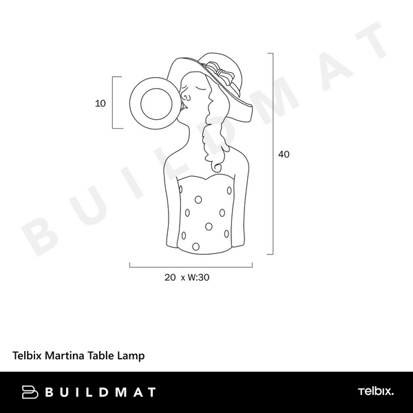 Telbix Martina Table Lamp Pink Blue Glass