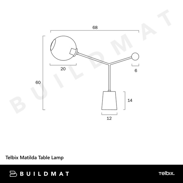 Telbix Matilda Table Lamp Black Antique Gold
