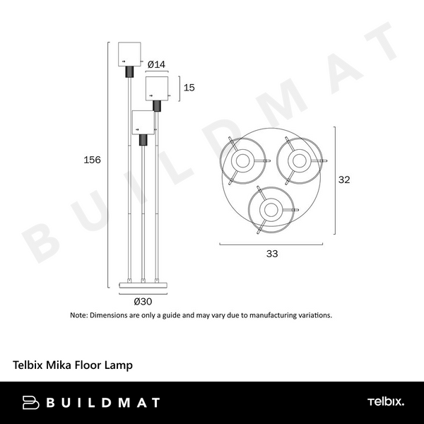 Telbix Mika Floor Lamp Grey