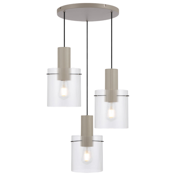 Telbix Mika 3 Light Pendant Grey