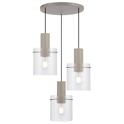 Telbix Mika 3 Light Pendant Grey