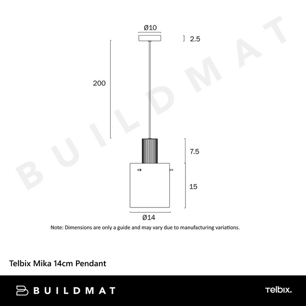 Telbix Mika 14cm Pendant Grey
