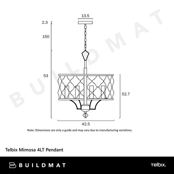 Telbix Mimosa 4LT Pendant Round Mocha