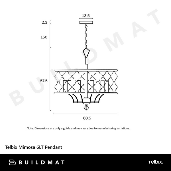 Telbix Mimosa Round 6LT Pendant Round Mocha