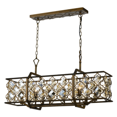 Telbix Mimosa Rectangle 6LT Pendant Square Mocha