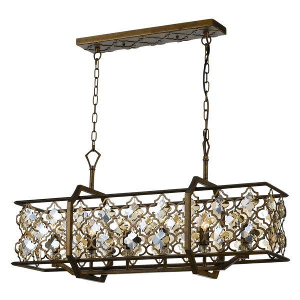 Telbix Mimosa Rectangle 6LT Pendant Square Mocha