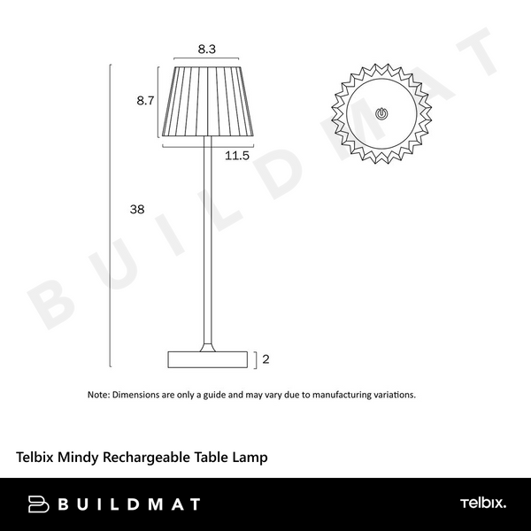 Telbix Mindy Rechargeable Table Lamp Black