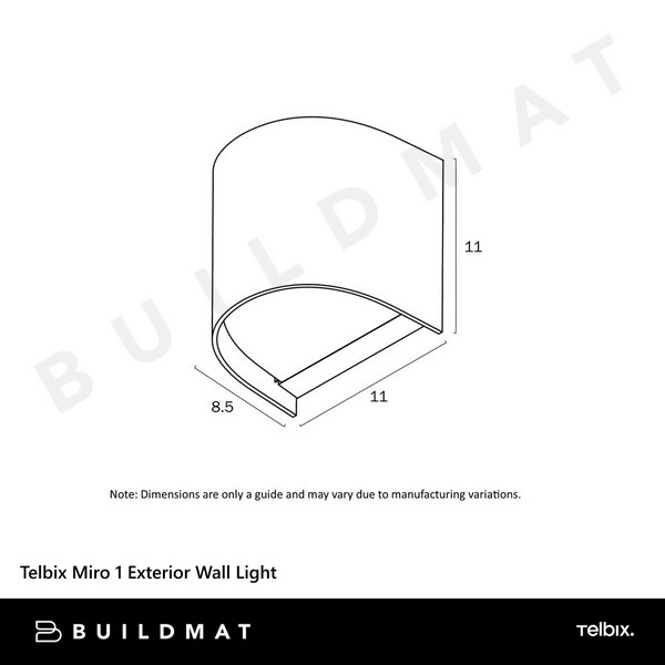 Telbix Miro 1 Exterior Wall Light White