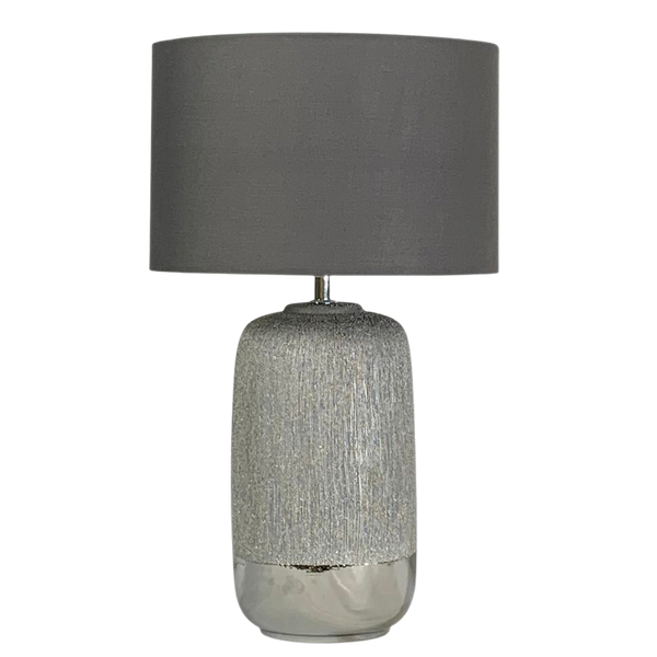 Telbix Misty Ceramic Table Lamp Silver Grey
