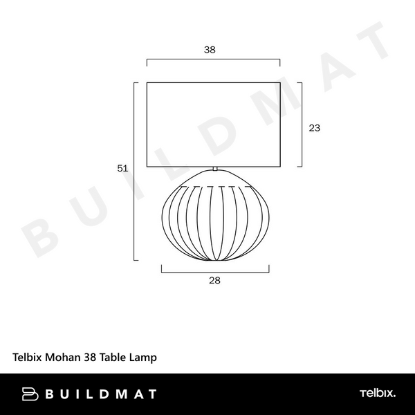 Telbix Mohan 38 Table Lamp Grey