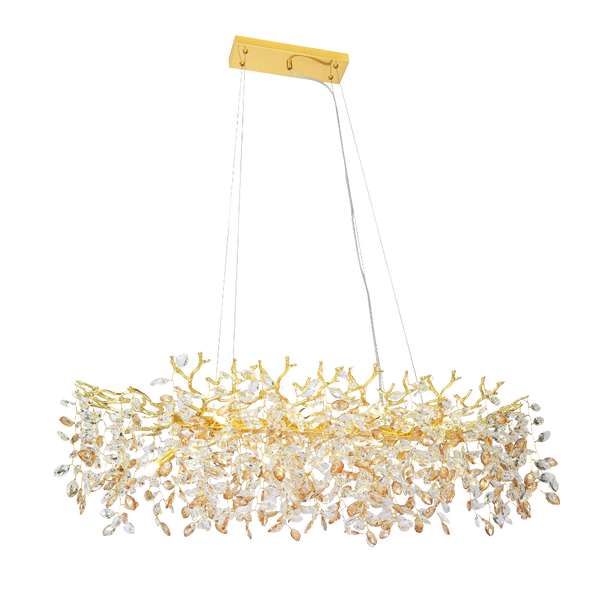 Telbix Molena 10 Light Rectangular Pendant Gold