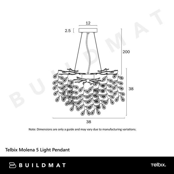 Telbix Molena 5 Light Pendant Chrome