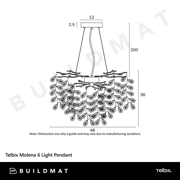 Telbix Molena 6 Light Pendant Gold