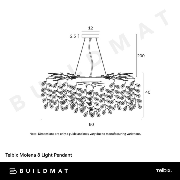 Telbix Molena 8 Light Pendant Chrome