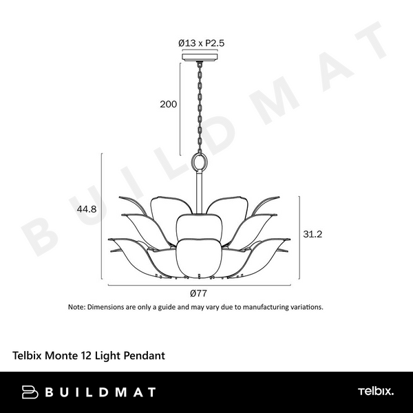 Telbix Monte 12 Light Pendant Brass