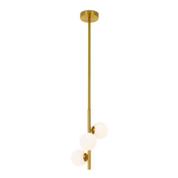 Telbix Moran 3 Lights Pendant Antique Gold Opal Matt