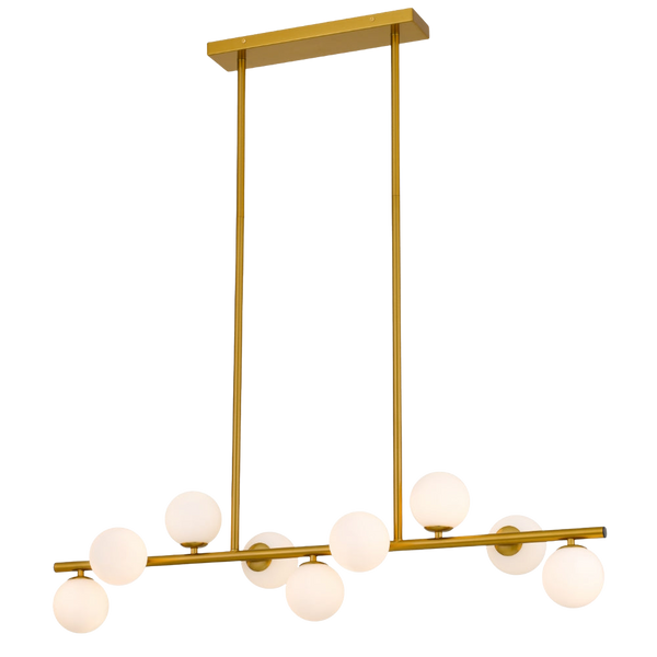 Telbix Moran 9 Lights Pendant Antique Gold Opal Matt