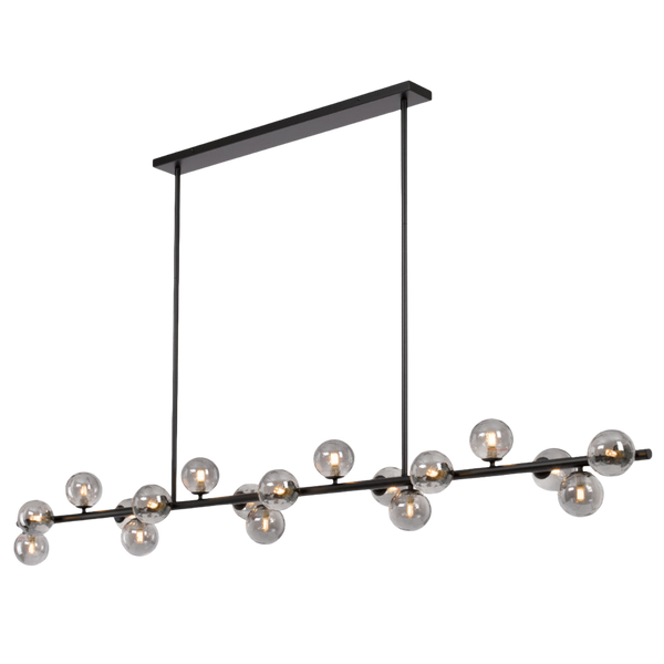 Telbix Moran 18 Lights Pendant Black Smoke