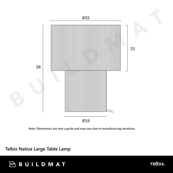 Telbix Nativa Large Table Lamp Black