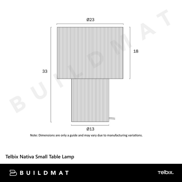 Telbix Nativa Small Table Lamp Black