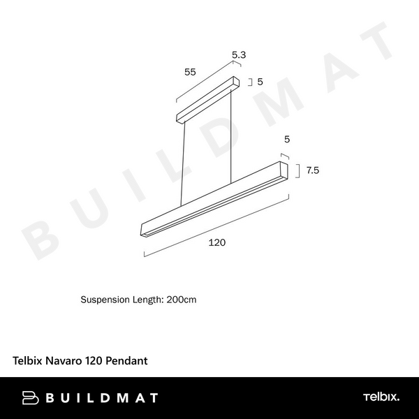 Telbix Navaro 120 Pendant White