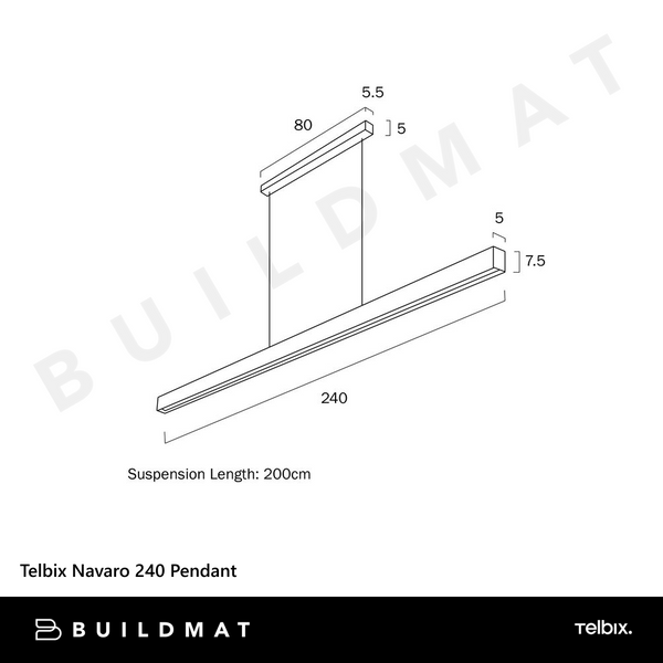 Telbix Navaro 240 Pendant White