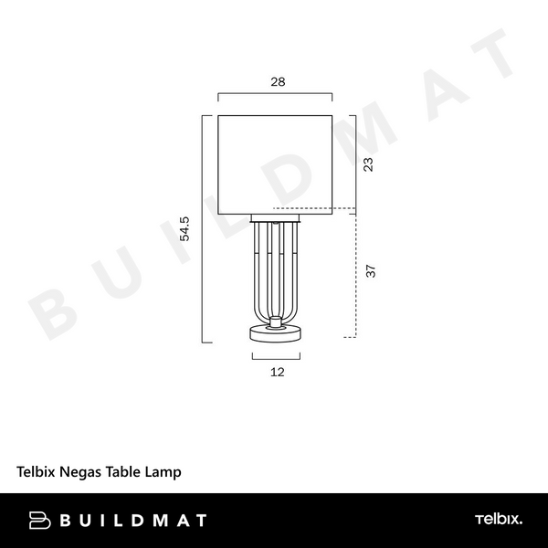 Telbix Negas Table Lamp Black Antique Gold