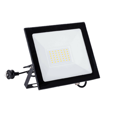 Telbix Neo 30W Led Flood Lead And Plug Black