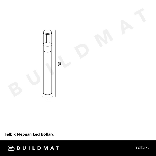Telbix Nepean Led Bollard Silver