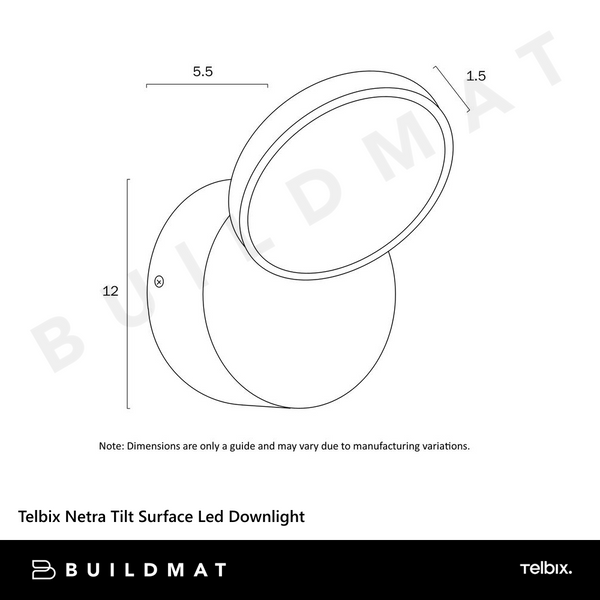 Telbix Netra Tilt Surface Led Downlight 3CCT Black