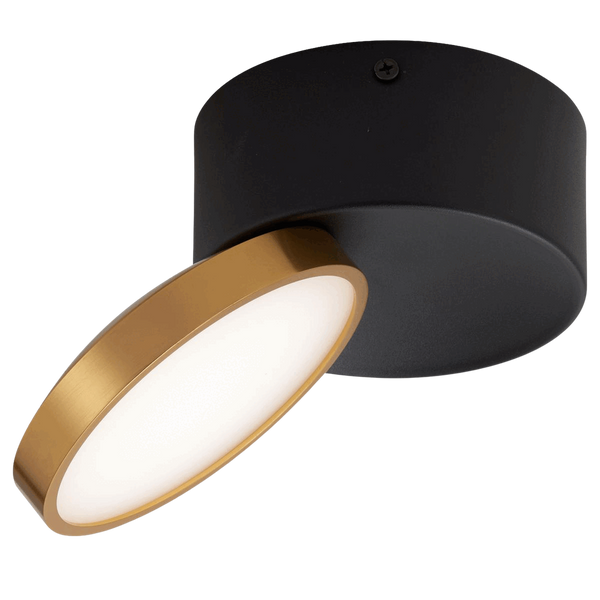 Telbix Netra Tilt Surface Led Downlight 3CCT Black Gold