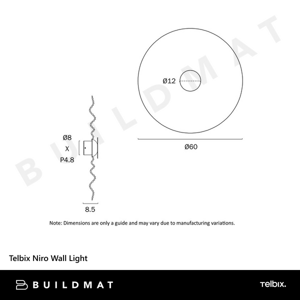 Telbix Niro Wall Light Black