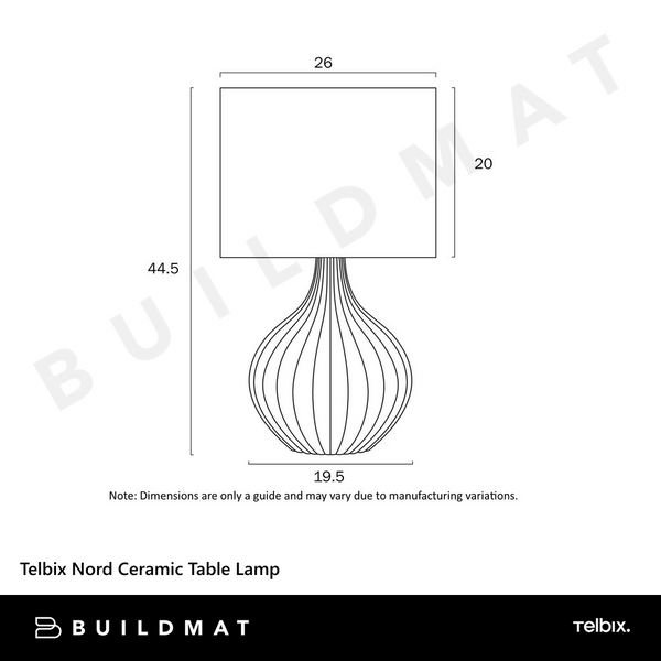 Telbix Nord Ceramic Table Lamp Blue White