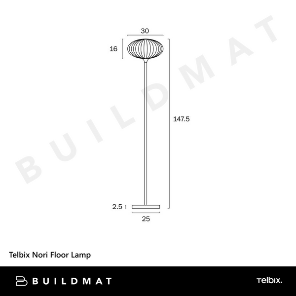 Telbix Nori Floor Lamp Black Opal Matt