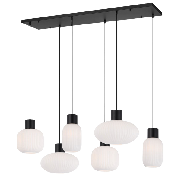 Telbix Nori 6 Lights Pendant Black Opal Matt