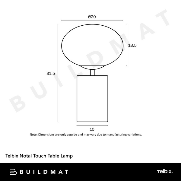 Telbix Notal Touch Table Lamp White