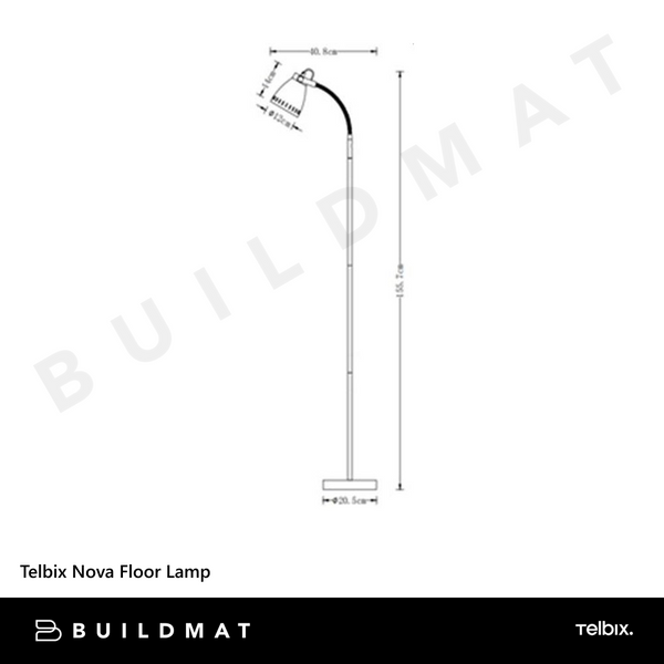 Telbix Nova Floor Lamp Nickel