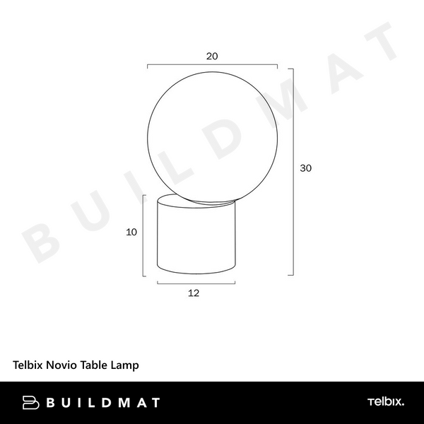 Telbix Novio Table Lamp Black Marble