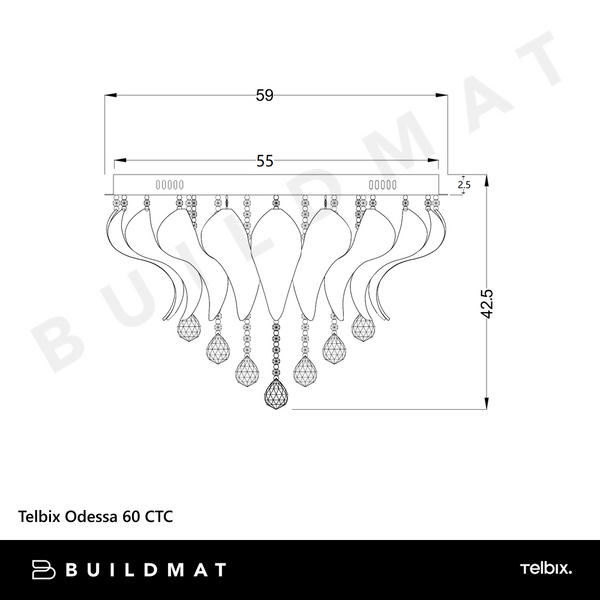 Telbix Odessa 60 CTC White Nickel Crystal