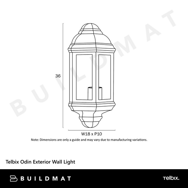 Telbix Odin Exterior Wall Light Black