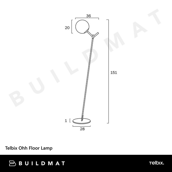 Telbix Ohh Floor Lamp Black