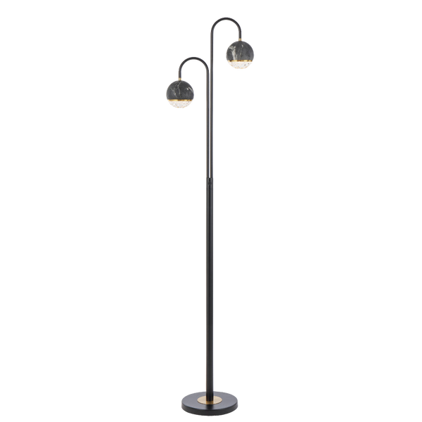 Telbix Oneta 2 Lights Floor Lamp Black