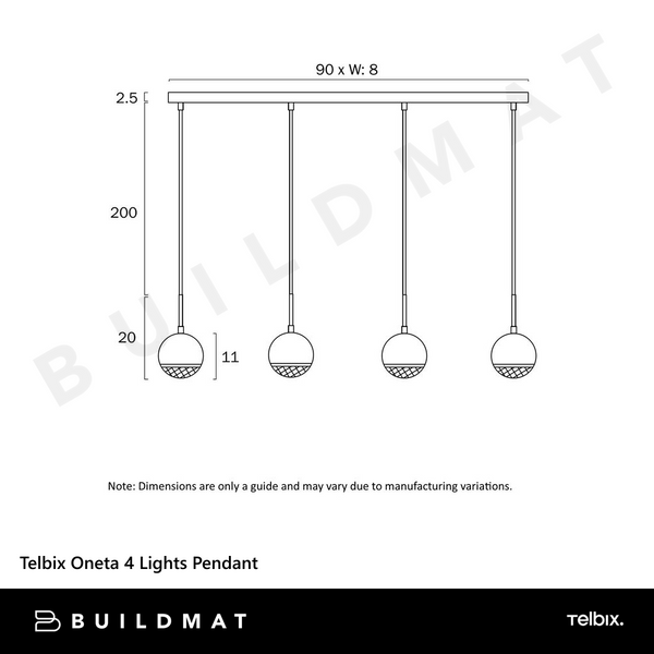 Telbix Oneta 4 Lights Pendant White