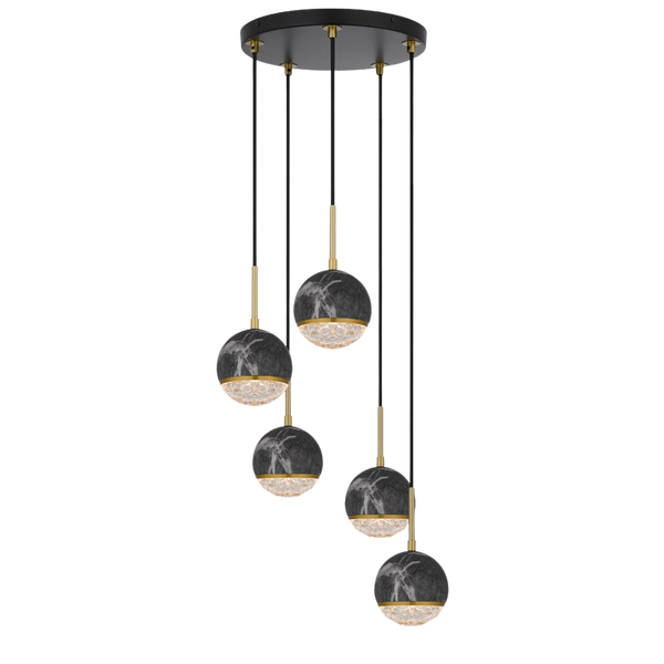 Telbix Oneta 5 Lights Pendant Black