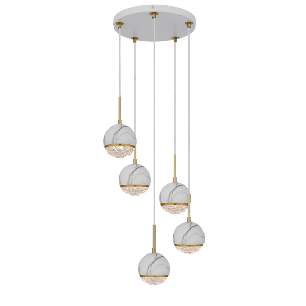 Telbix Oneta 5 Lights Pendant White