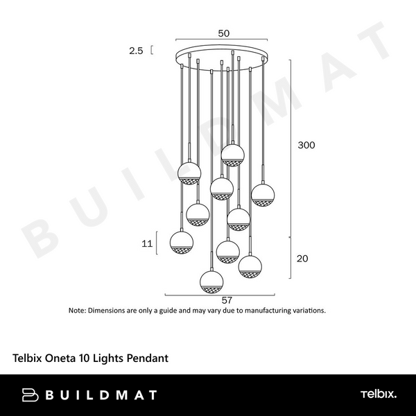 Telbix Oneta 10 Lights Pendant White