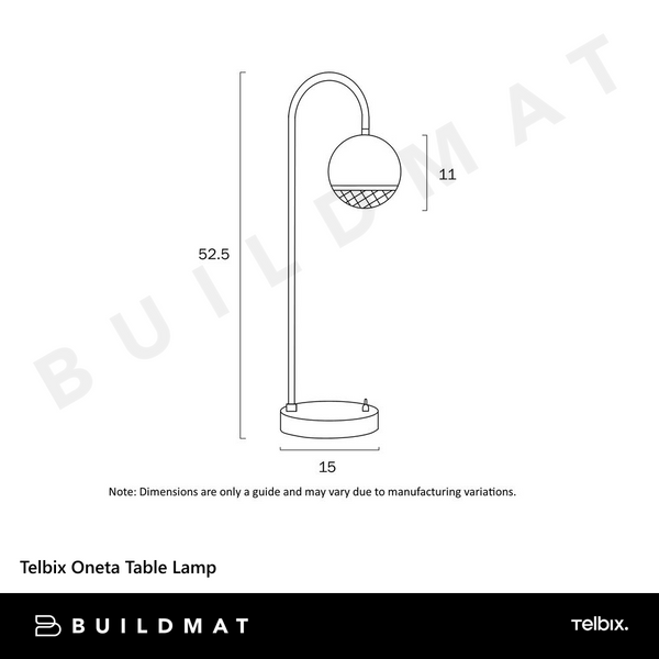 Telbix Oneta Table Lamp Black